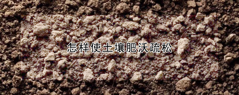 怎樣使土壤肥沃疏鬆