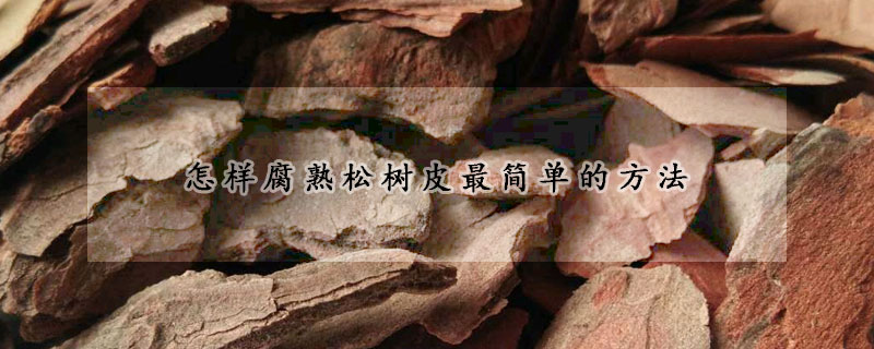 怎樣腐熟鬆樹皮最簡單的方法